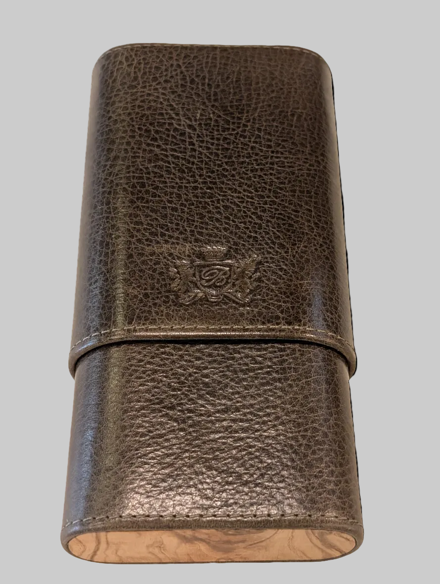 Antique Olive Leather & Olive Wood Case