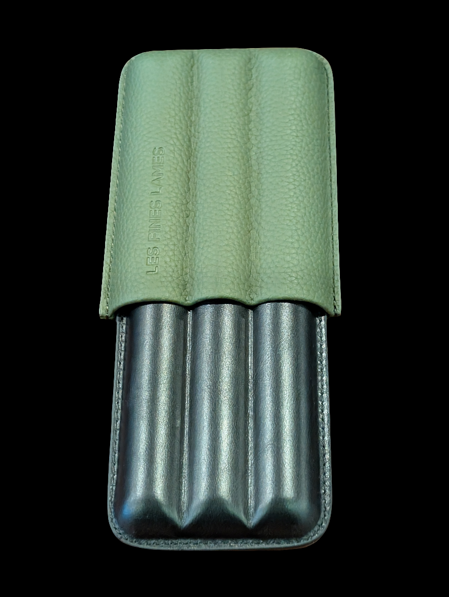 Les Fines Lames 3 Cigar Case Green