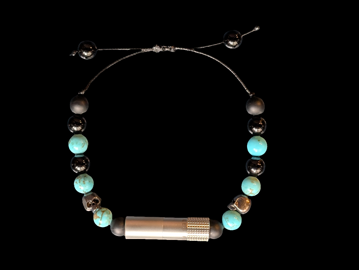 Punch Bracelet Turquoise Skull
