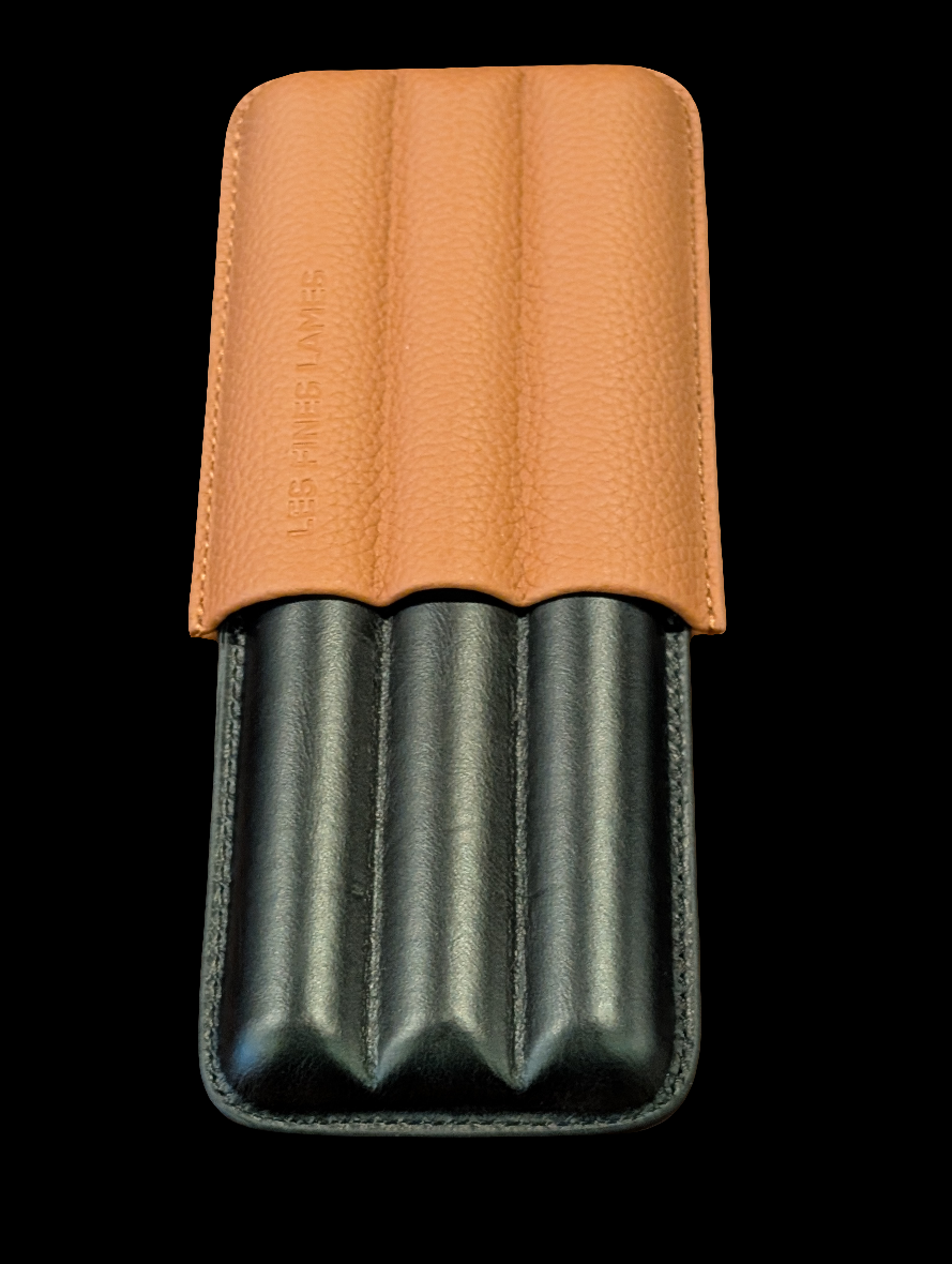 Les Fines Lames 3 Cigar Case Brown