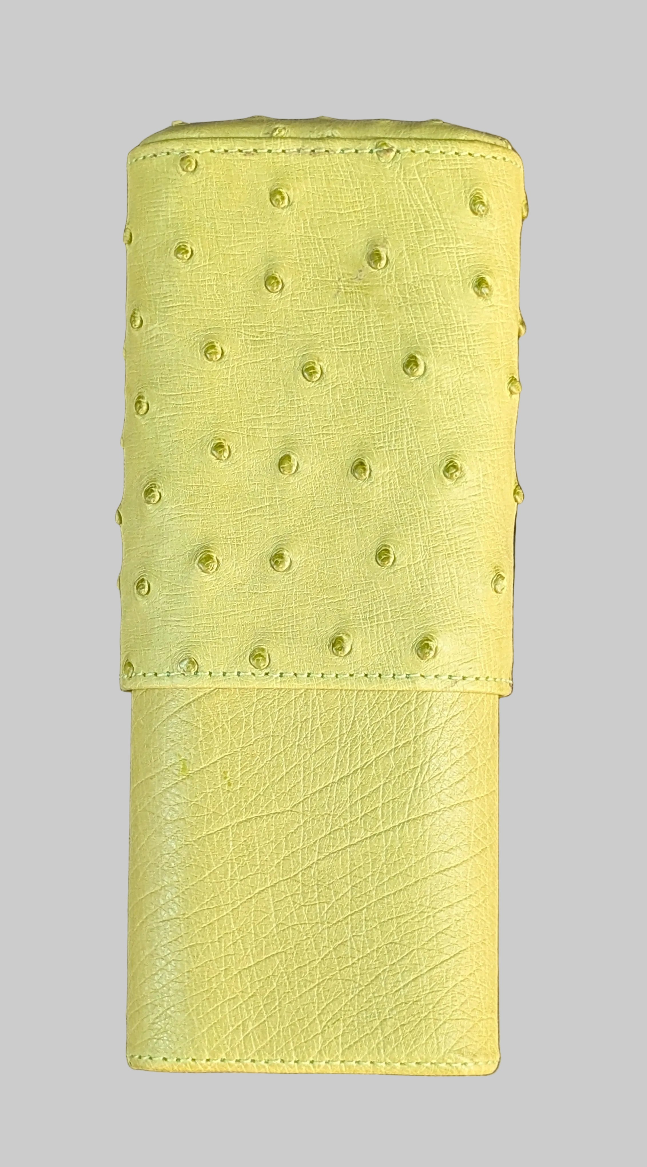 Genuine Ostrich Matcha Green Cigar Case