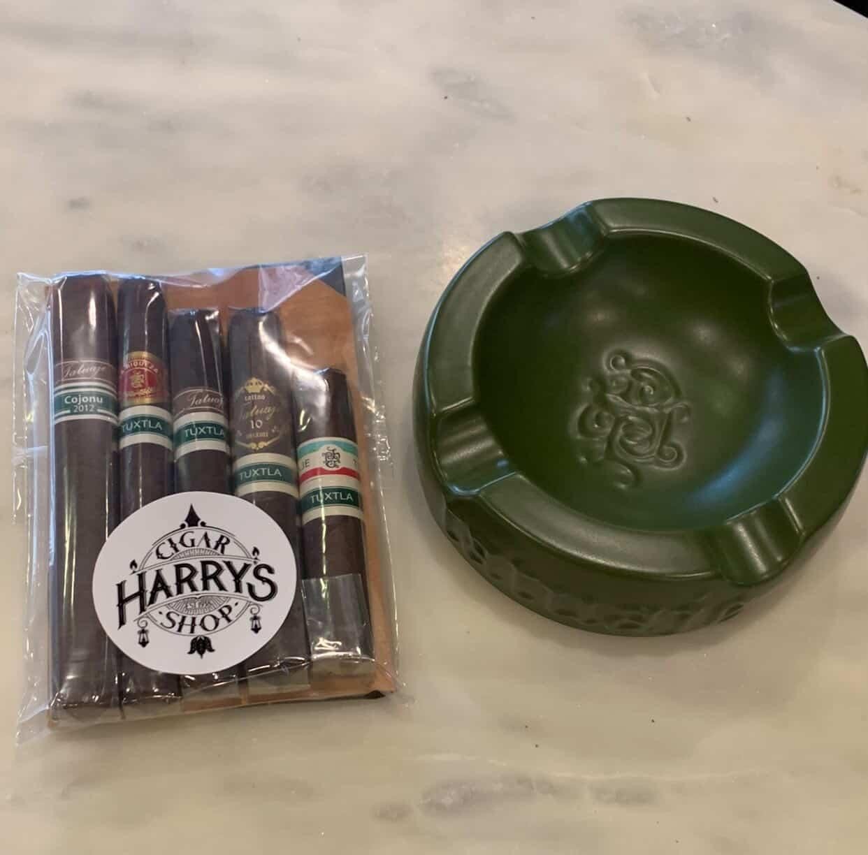 Mini Green Dot Asahtray and Sampler