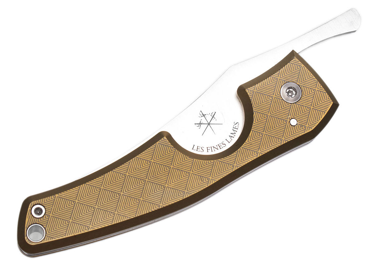 Les Fines Lames Cigar Knife Brass Leaf