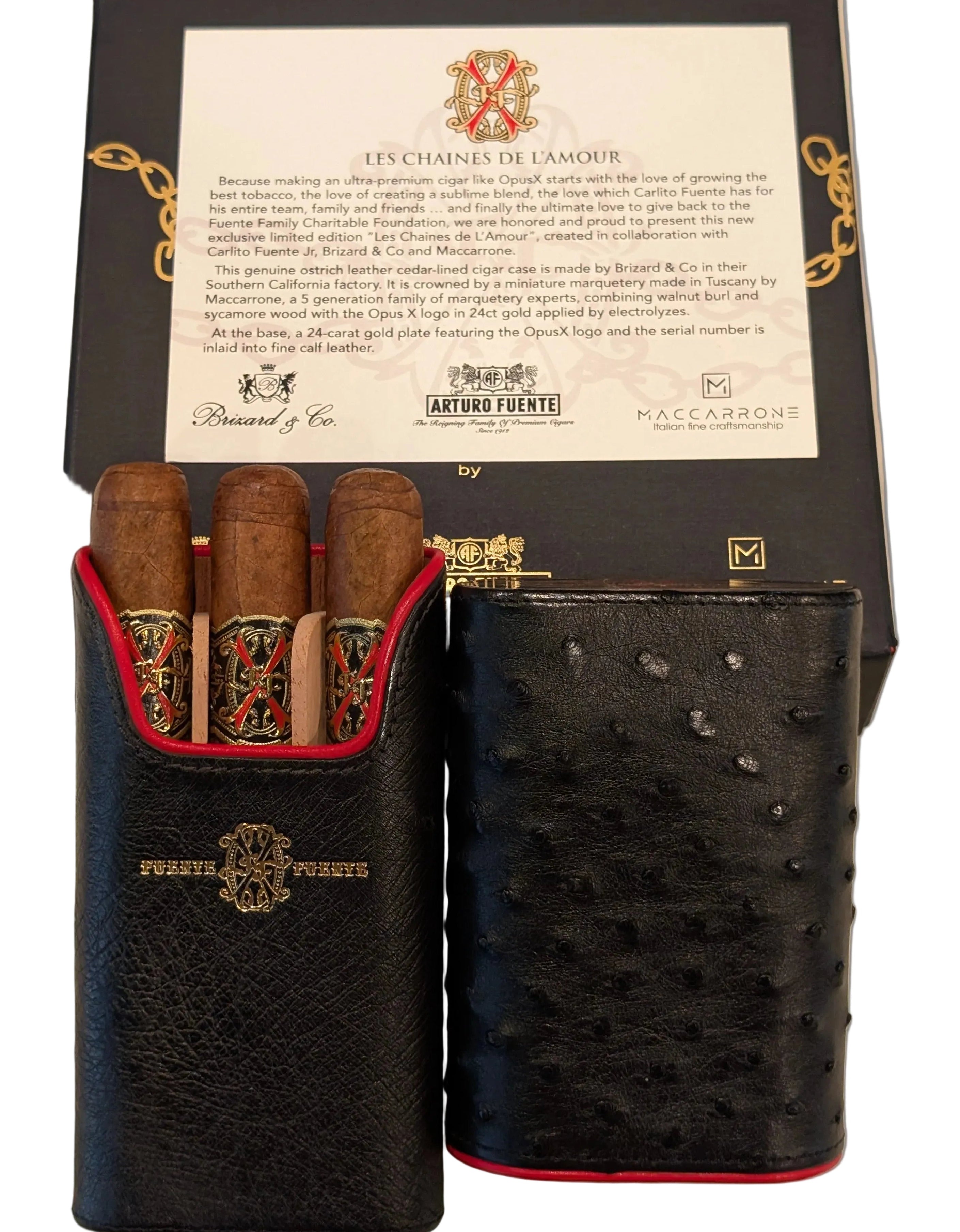 Les Chaines De L'amour Black Ostrich Cigar Case