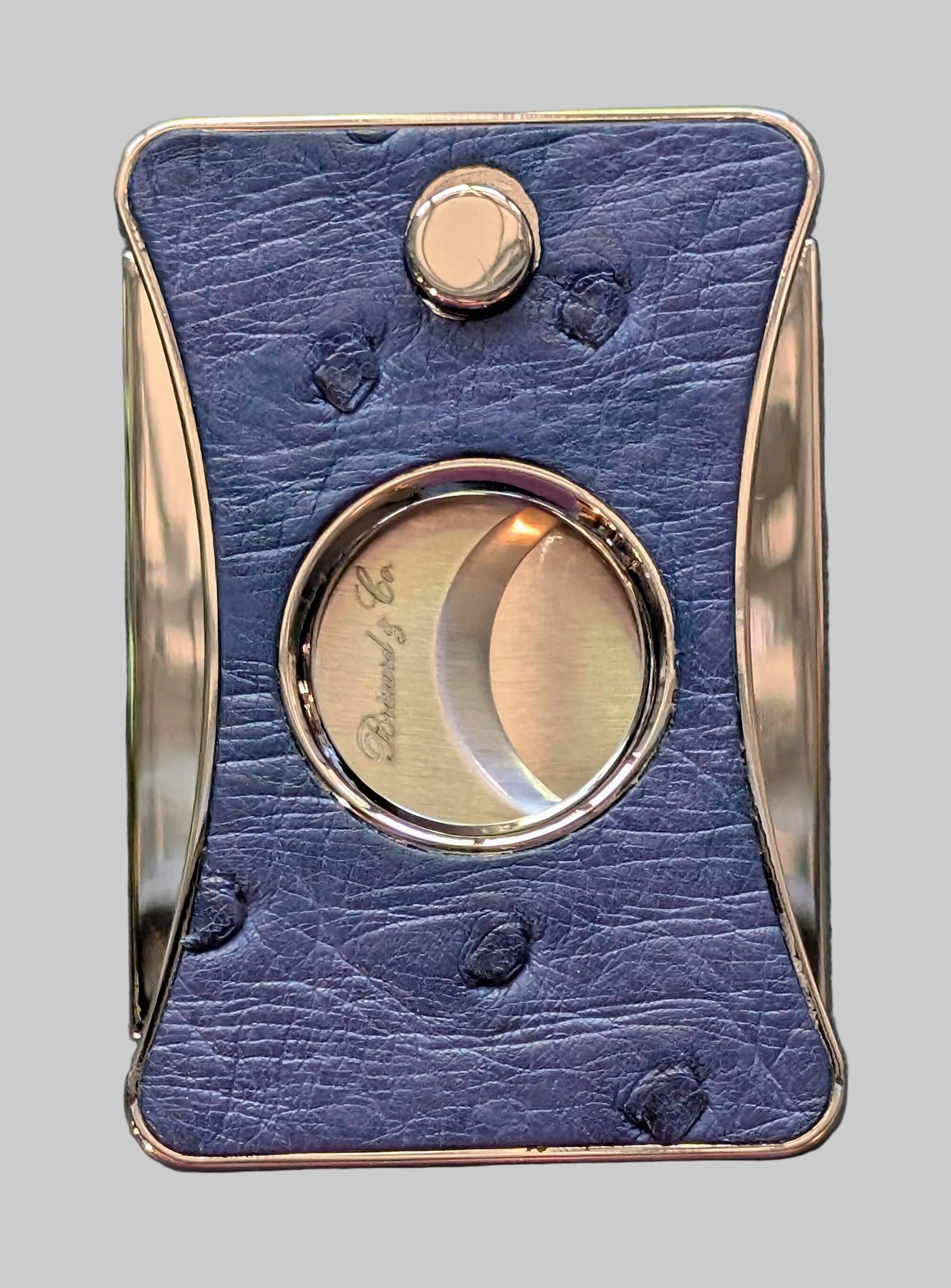 Elite Series 2 Genuine Ostrich Blue Cigar Cutter