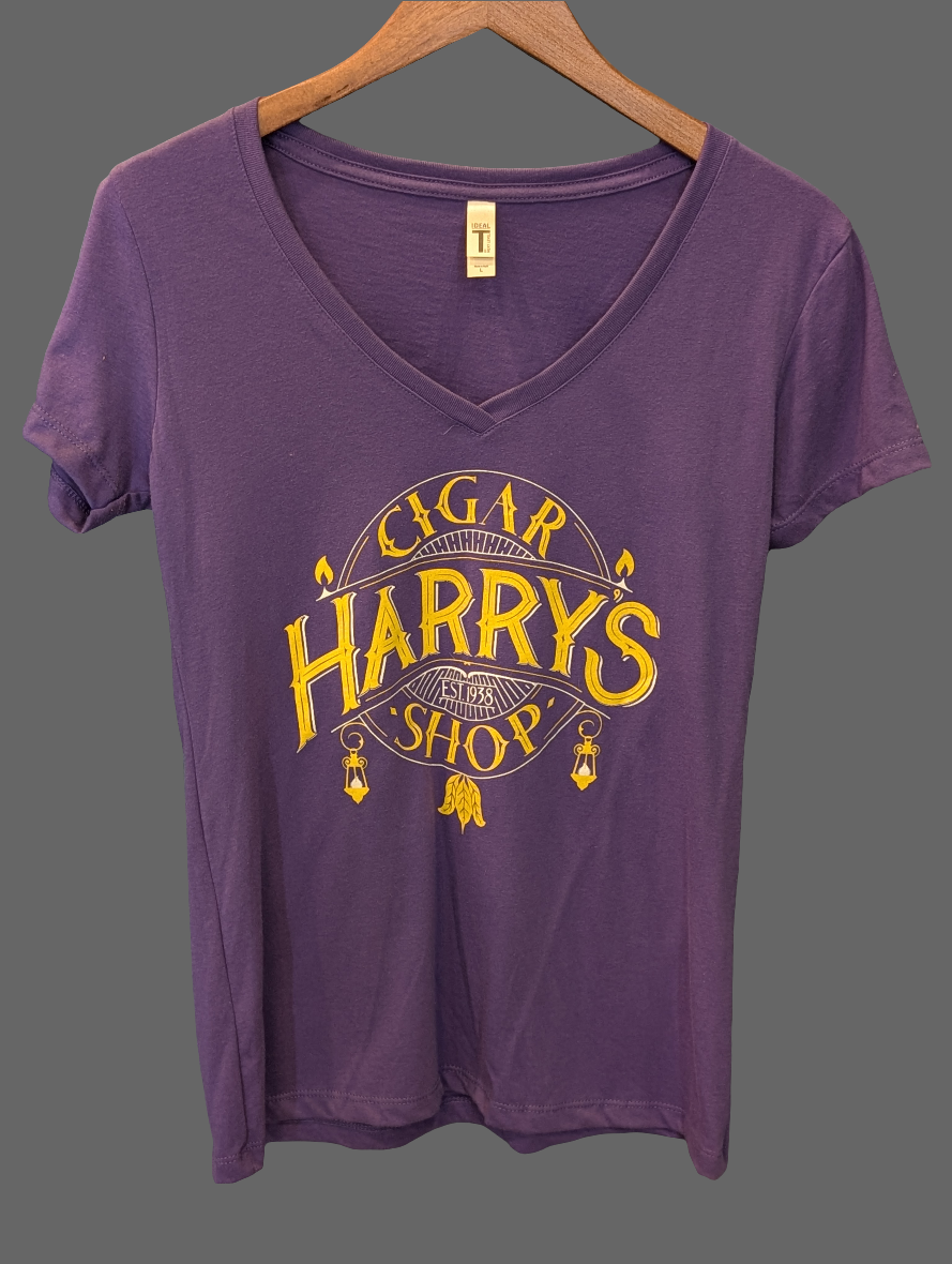 Harry's Purple V-Neck Ladies T-Shirt