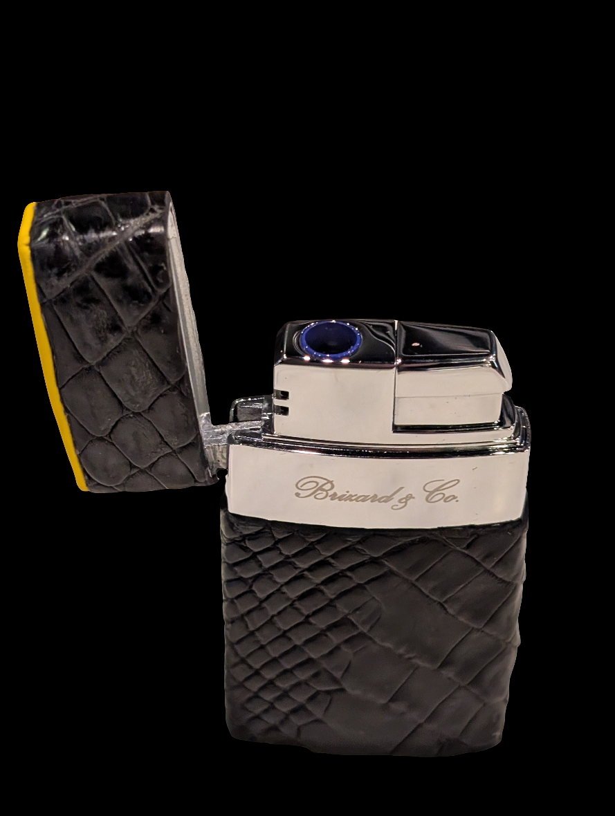 Genuine Caiman Black & Yellow Venezia Lighter
