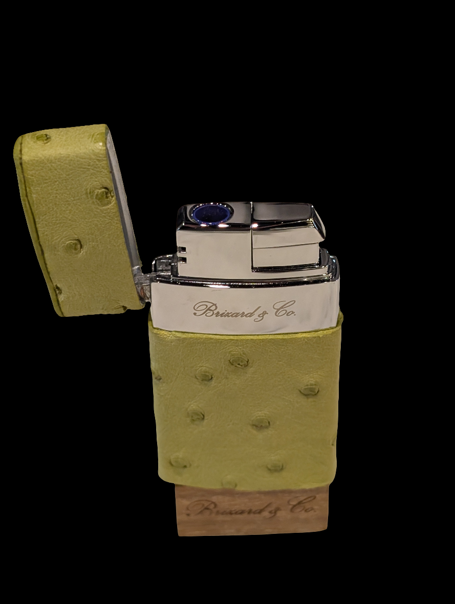Genuine Ostrich Matcha Green Venezia Lighter