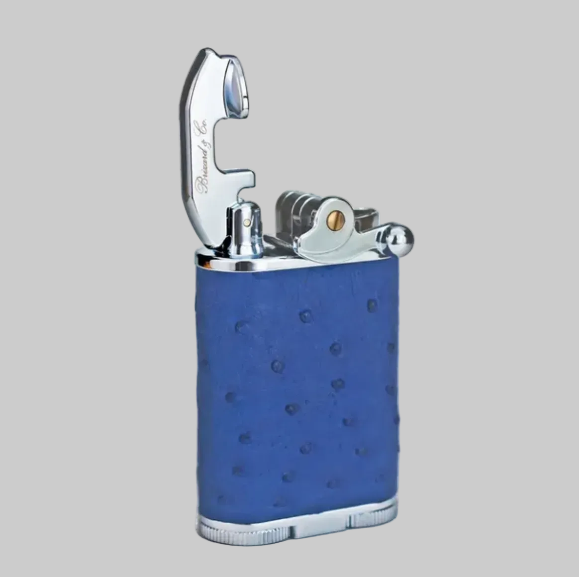 Genuine Ostrich Blue Gatsby Table Lighter