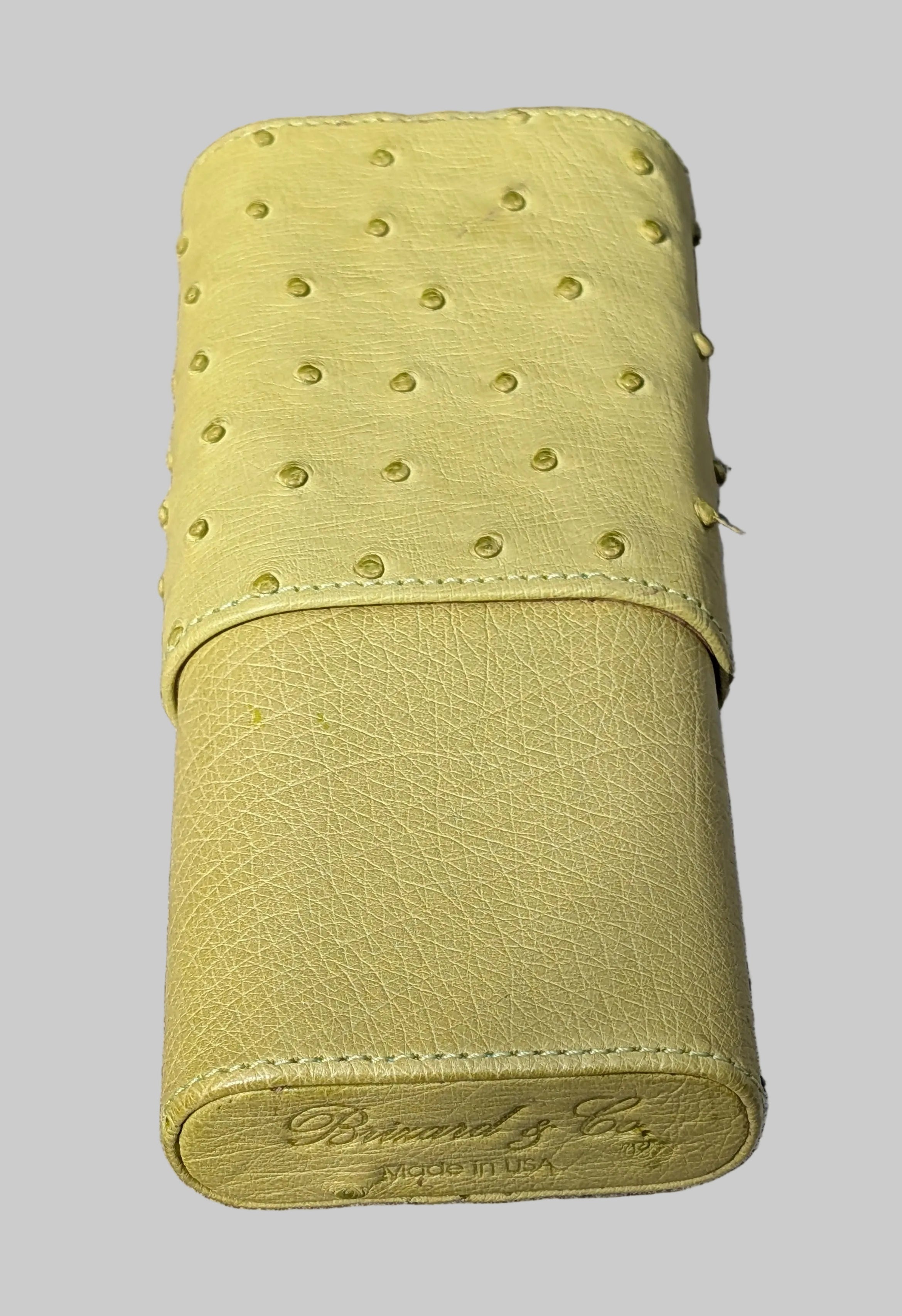 Genuine Ostrich Matcha Green Cigar Case